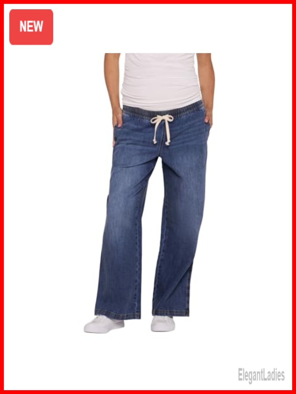 Motherhood Maternity Under Belly Wide Leg Denim Pregnancy Pants